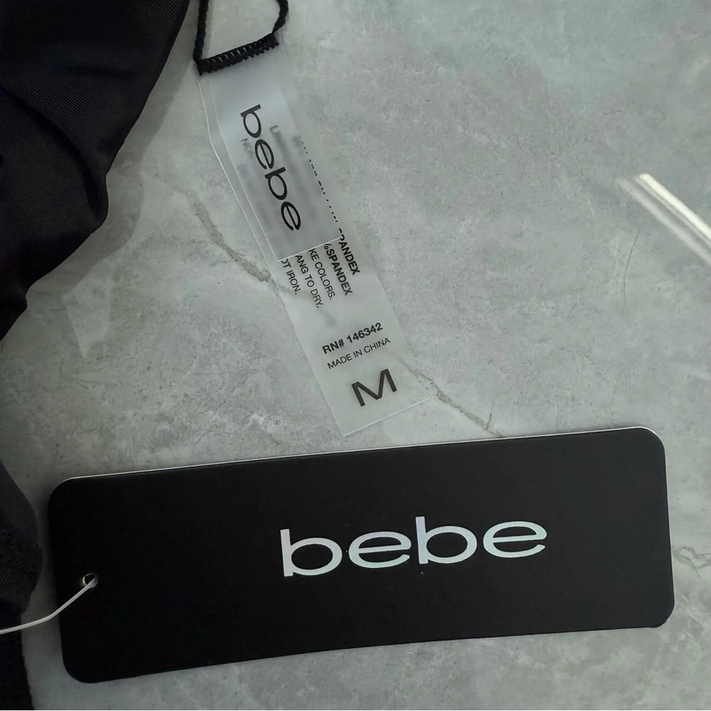 Women’s Bebe Faux Pearl Embellished One Piece Swimsuit Bridesmaid Bachelorette M - Picture 11 of 15